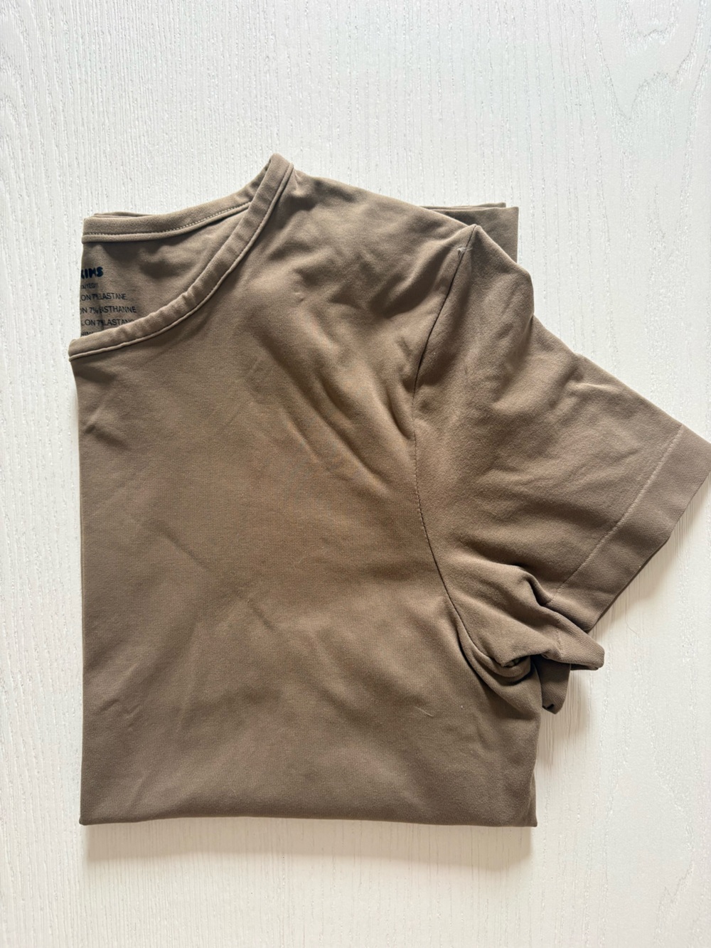 Skims Solid Crewneck T-Shirt in Taupe